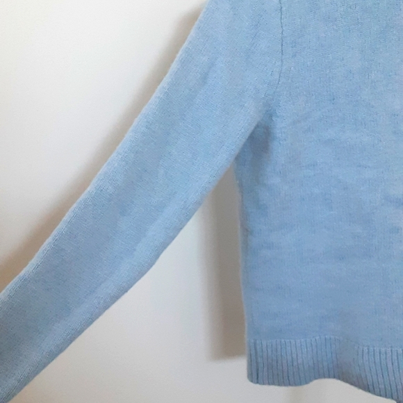 J Crew Light Blue Turtle Neck Sweater Size S with Merino Wool - Picture 2 of 5
